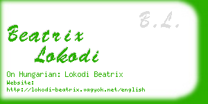 beatrix lokodi business card